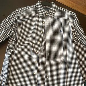 EUC Ralph Lauren size large navy and white checked button down